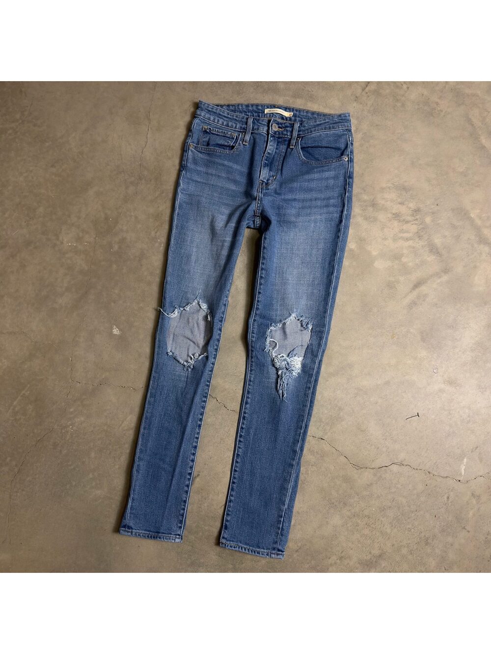 Levi's 721 High Rise Skinny Jeans Womens 27x30 Distressed